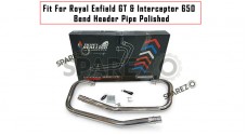 For Royal Enfield GT and Interceptor 650 Silver Stallion Bend Header Pipe Polished - SPAREZO